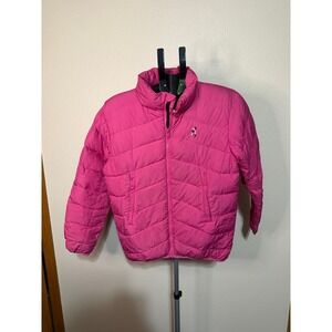 Browning For Her Pink Puffer Jacket Zebra Print Lining Womens Small Full Zip